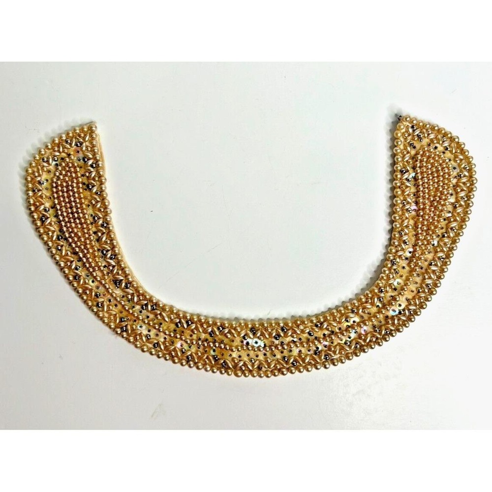 Vtg 50's Japan Faux Pearl & Sequin Beaded Collar Specialty House Fashion Necklac